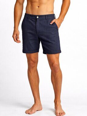 Panama Jack Men's Navy Blue 100% Linen Shorts - Size XL - NWT